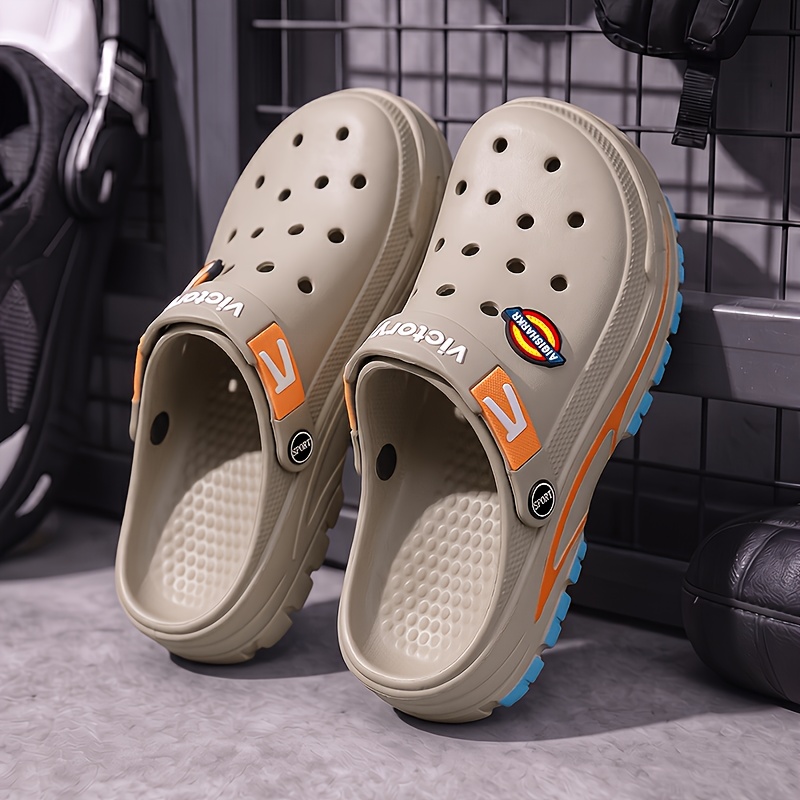 Men'S Summer New Designed Easy Breathable Home Bathroom Outdoor Slippers, Cross-Wearing Couple Slippers